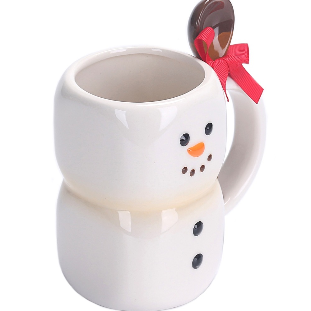 Christmas Marshmallow Snowman Mug with Spoon - Picture 3 of 4